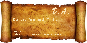 Deres Annamária névjegykártya